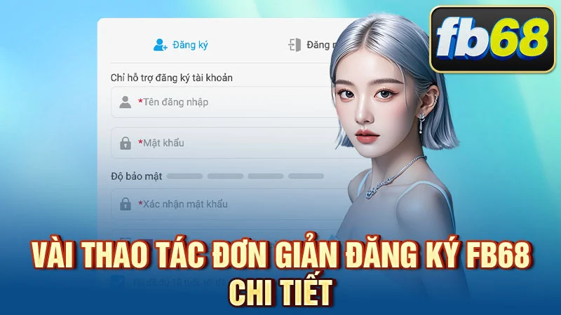 Vài thao tác đơn giản đăng ký FB68 chi tiết